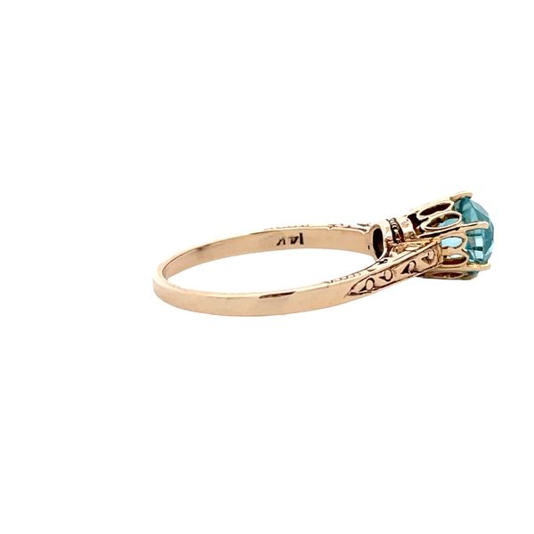 Estate - Vintage Blue Zircon Ring Image 4 Flora Gems Decatur, IL