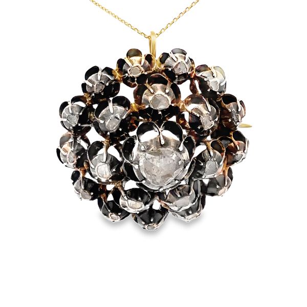 Estate - Vintage Diamond Brooch / Pendant Flora Gems Decatur, IL