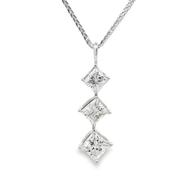 Estate - Three Stone Diamond Pendant Flora Gems Decatur, IL