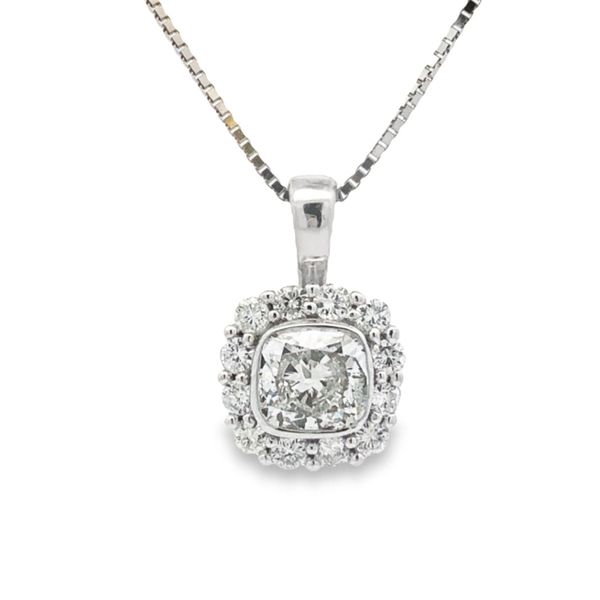 Estate - Diamond Halo Pendant Flora Gems Decatur, IL