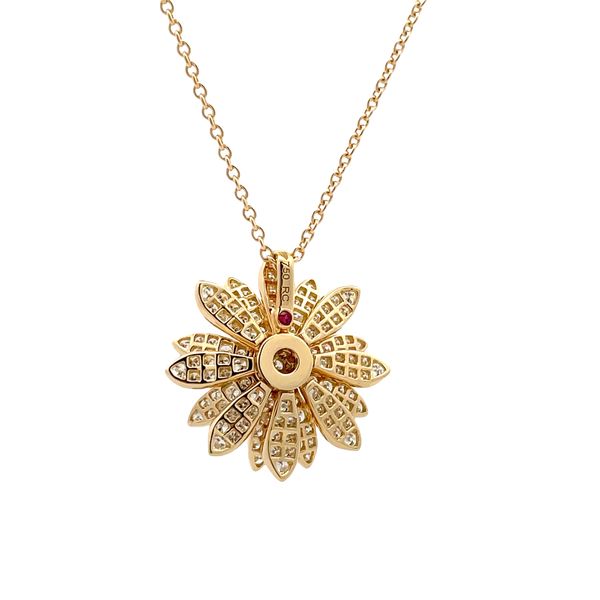 Estate - Roberto Coin Diamond Flower Necklace Image 3 Flora Gems Decatur, IL