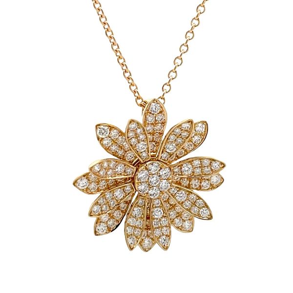 Estate - Roberto Coin Diamond Flower Necklace Flora Gems Decatur, IL