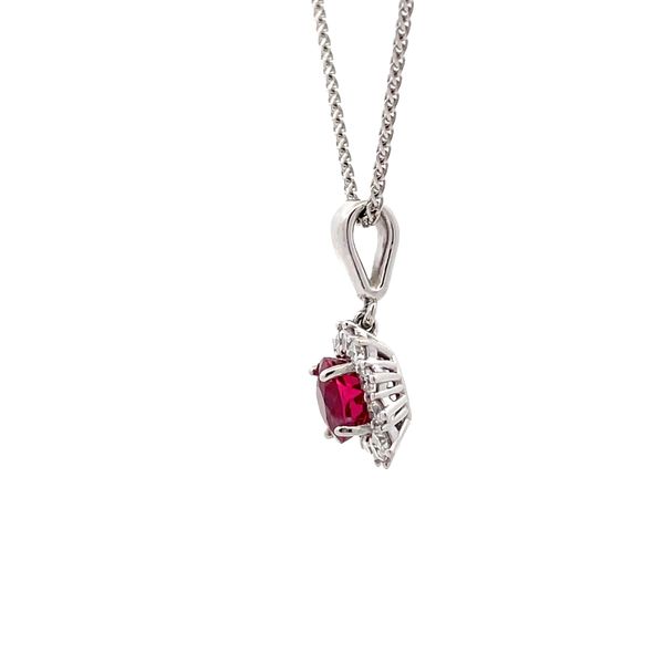 Estate - Red/Pink Spinel and Diamond Pendant Image 2 Flora Gems Decatur, IL