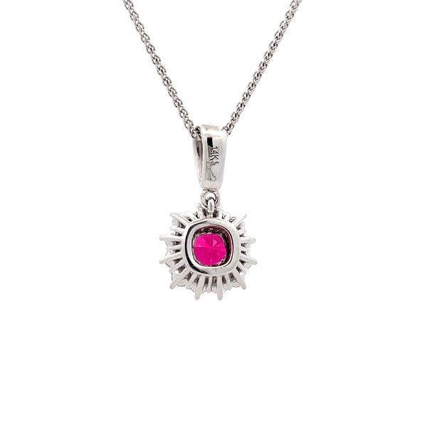 Estate - Red/Pink Spinel and Diamond Pendant Image 3 Flora Gems Decatur, IL