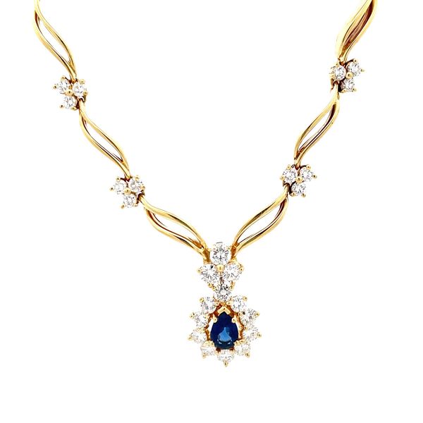 Estate - Colored Stone Cluster Station Necklace Flora Gems Decatur, IL