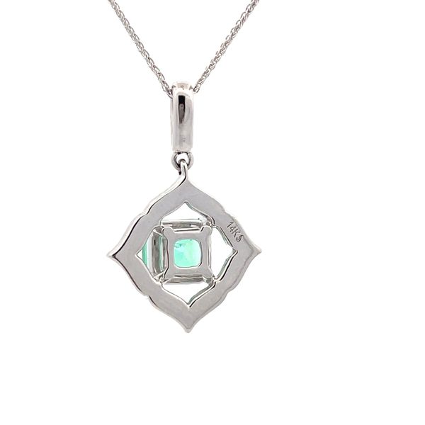 Estate - Emerald and Diamond Pendant Image 3 Flora Gems Decatur, IL