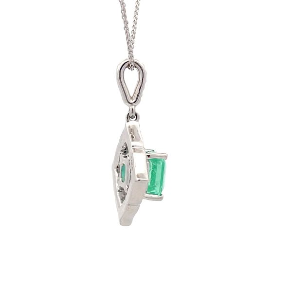 Estate - Emerald and Diamond Pendant Image 4 Flora Gems Decatur, IL