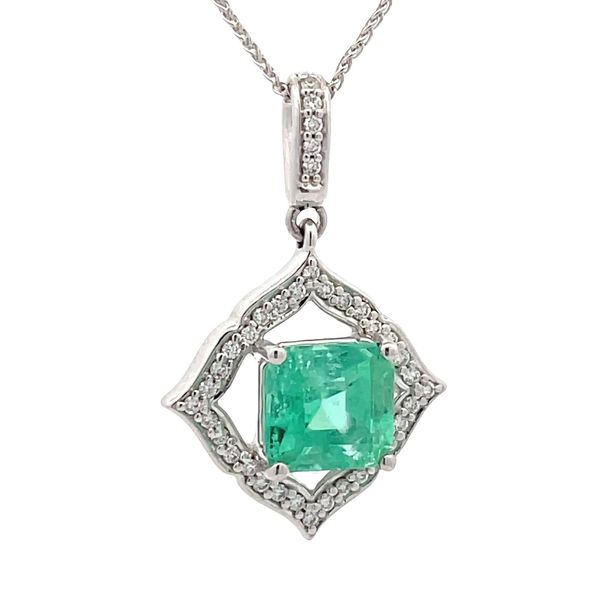 Estate - Emerald and Diamond Pendant Flora Gems Decatur, IL