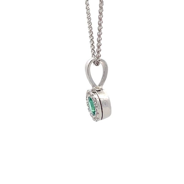 Estate - Emerald and Diamond Pendant Image 2 Flora Gems Decatur, IL