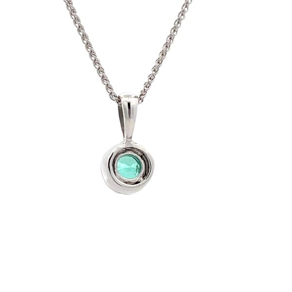 Estate - Emerald and Diamond Pendant Image 3 Flora Gems Decatur, IL