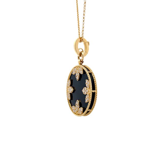 Estate - Roberto Coin Black Jade and Diamond Necklace Image 2 Flora Gems Decatur, IL