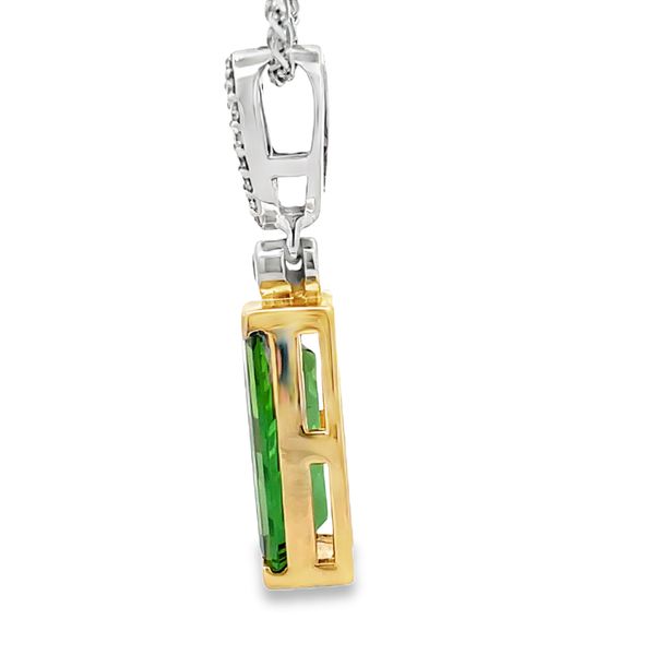Estate - Green Tourmaline and Diamond Pendant Image 2 Flora Gems Decatur, IL