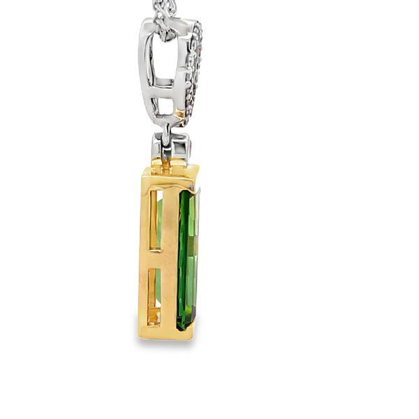 Estate - Green Tourmaline and Diamond Pendant Image 4 Flora Gems Decatur, IL