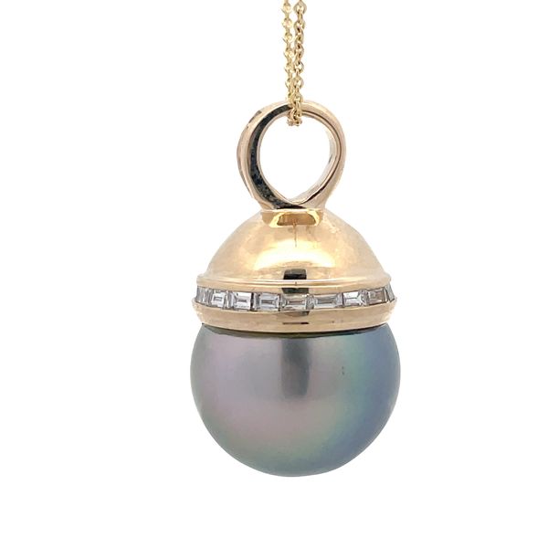 Estate - Tahitian Pearl and Diamond Pendant Image 2 Flora Gems Decatur, IL