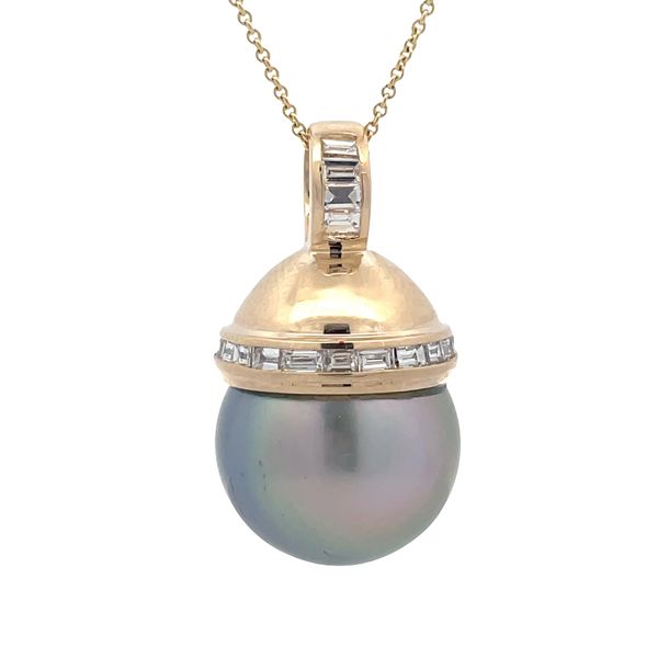Estate - Tahitian Pearl and Diamond Pendant Flora Gems Decatur, IL