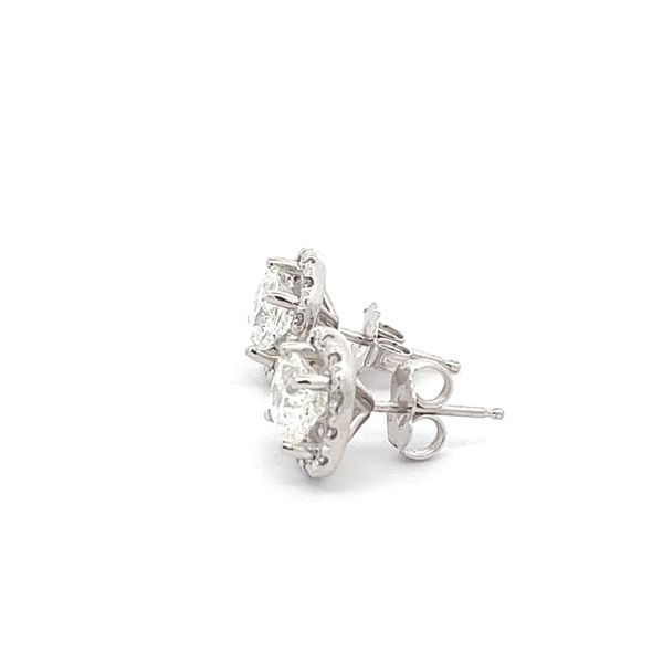 Estate - Diamond Halo Earrings Image 2 Flora Gems Decatur, IL