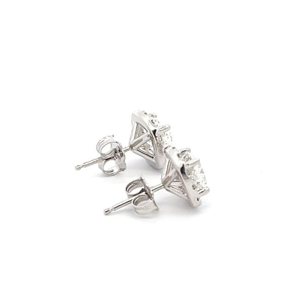 Estate - Diamond Halo Earrings Image 4 Flora Gems Decatur, IL