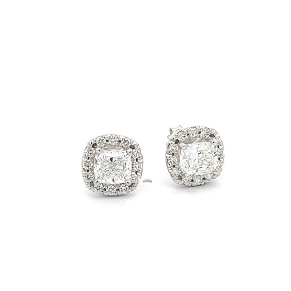 Estate - Diamond Halo Earrings Flora Gems Decatur, IL