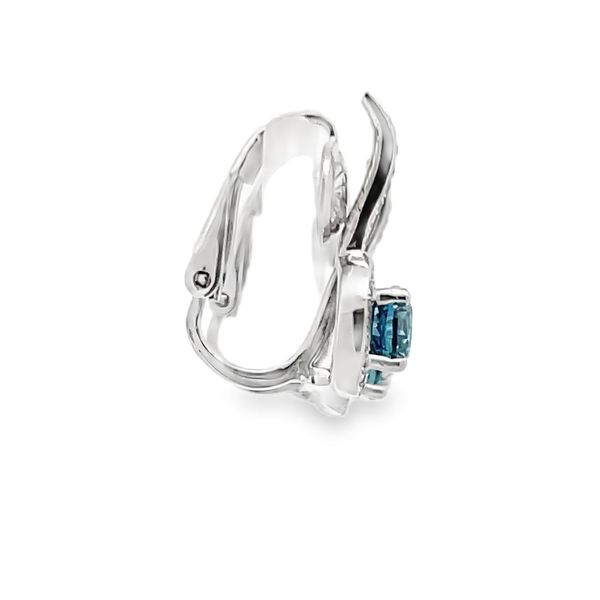 Estate - Irradiated Blue Diamond Earrings Image 4 Flora Gems Decatur, IL