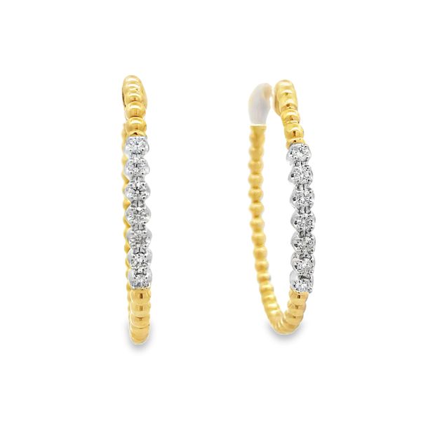 Estate - Diamond Hoop Earrings Flora Gems Decatur, IL