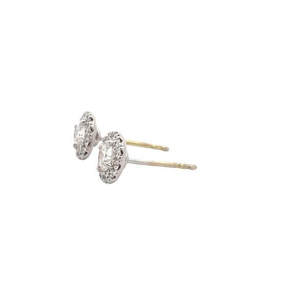 Estate - Diamond Halo Earrings Image 2 Flora Gems Decatur, IL