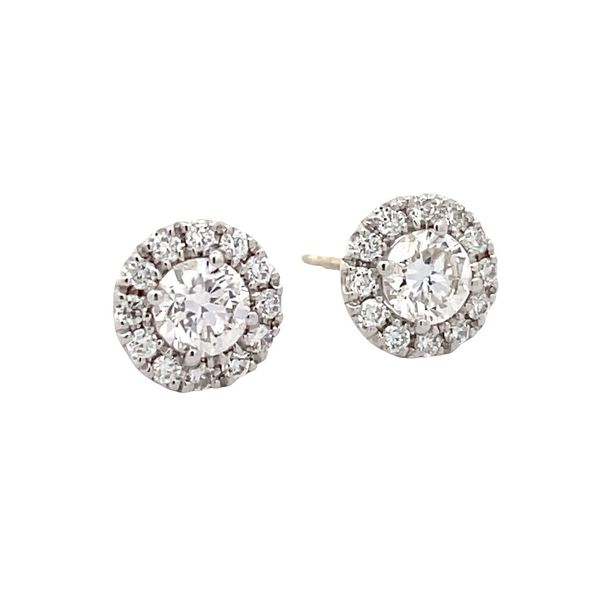 Estate - Diamond Halo Earrings Flora Gems Decatur, IL