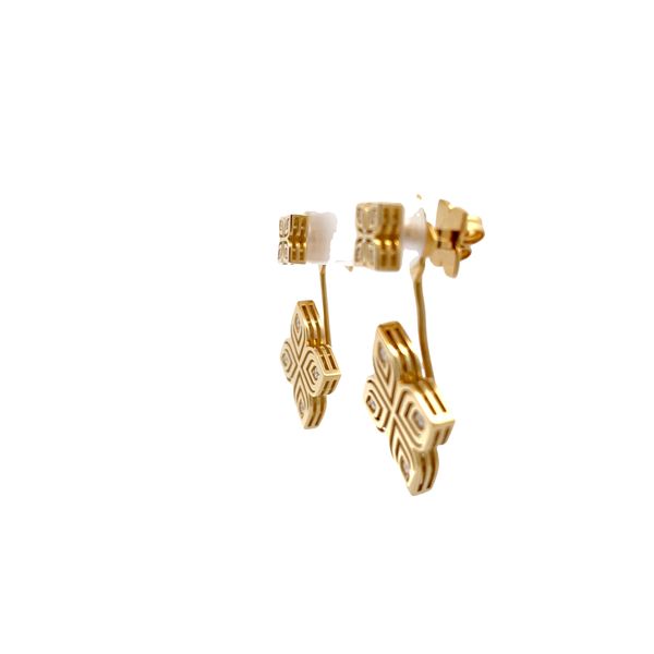 Estate - Roberto Coin Diamond Flower Earrings Image 2 Flora Gems Decatur, IL