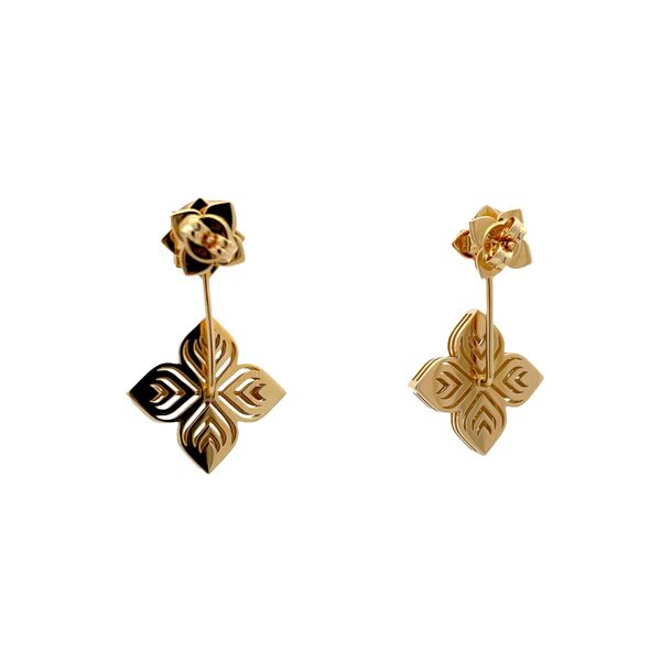 Estate - Roberto Coin Diamond Flower Earrings Image 3 Flora Gems Decatur, IL