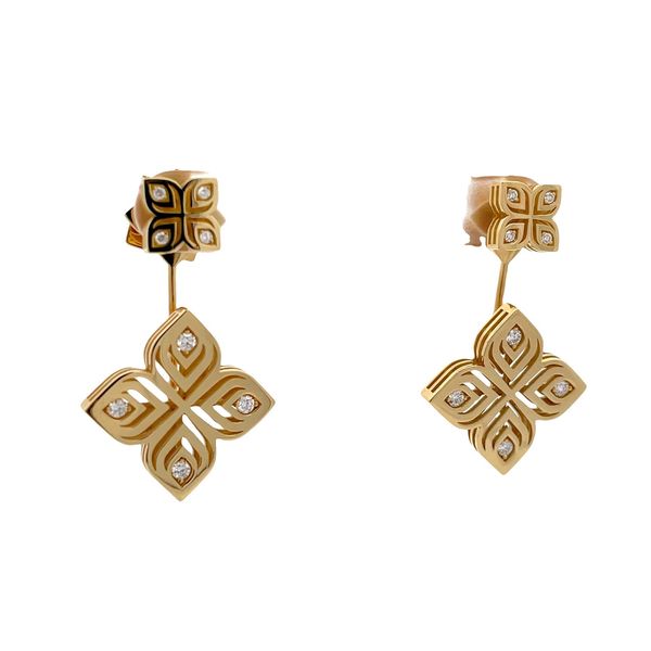 Estate - Roberto Coin Diamond Flower Earrings Flora Gems Decatur, IL