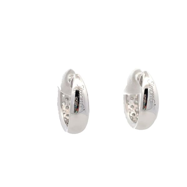 Estate - Simon G. Diamond Hoop Earrings Image 3 Flora Gems Decatur, IL