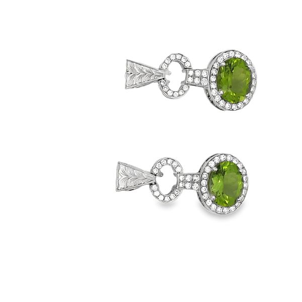 Estate - Peridot and Diamond Earrings Image 4 Flora Gems Decatur, IL
