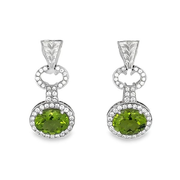 Estate - Peridot and Diamond Earrings Flora Gems Decatur, IL