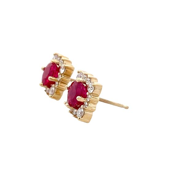 Estate - Ruby and Diamond Earrings Image 2 Flora Gems Decatur, IL