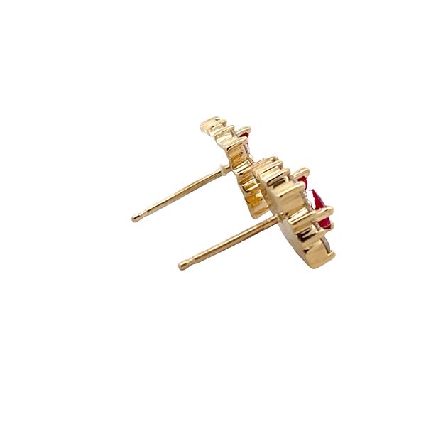 Estate - Ruby and Diamond Earrings Image 4 Flora Gems Decatur, IL