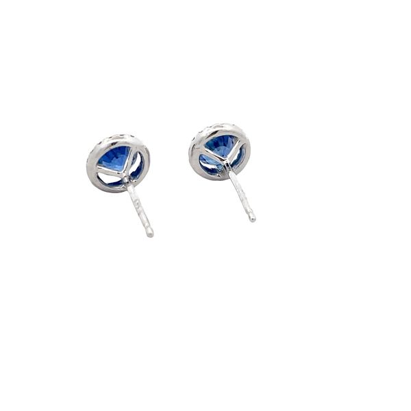 Estate - Blue Sapphire and Diamond Earrings Image 3 Flora Gems Decatur, IL