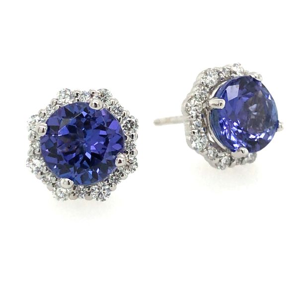 Estate - Tanzanite and Diamond Earrings Flora Gems Decatur, IL