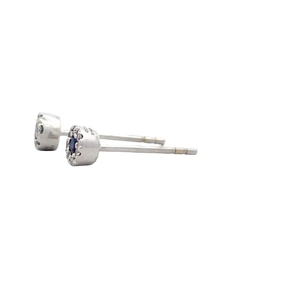 Estate - Blue Sapphire and Diamond Earrings Image 2 Flora Gems Decatur, IL