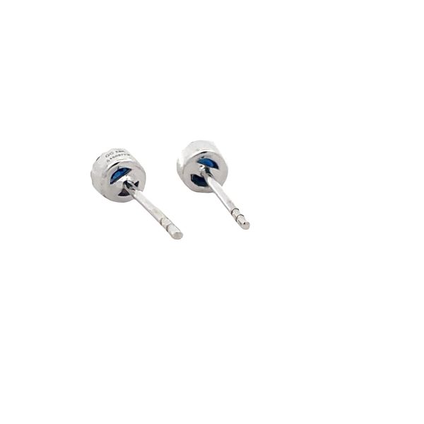 Estate - Blue Sapphire and Diamond Earrings Image 3 Flora Gems Decatur, IL