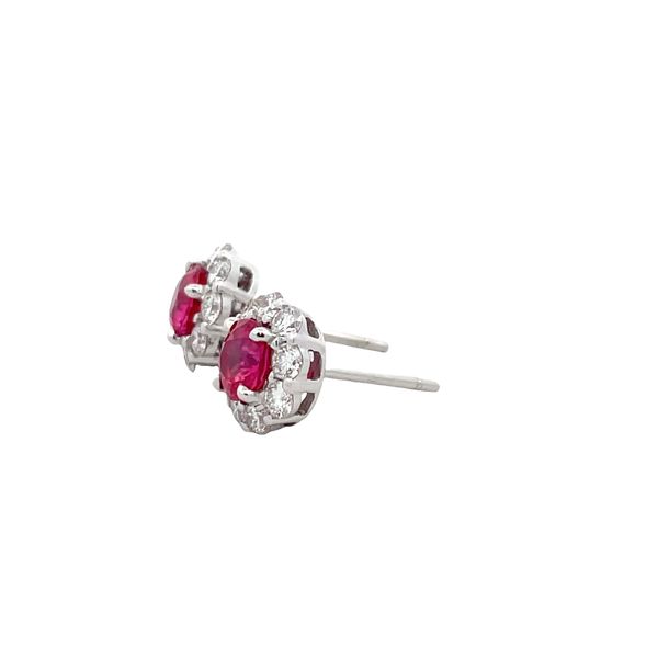 Estate - Simon G. Ruby and Diamond Earrings Image 2 Flora Gems Decatur, IL