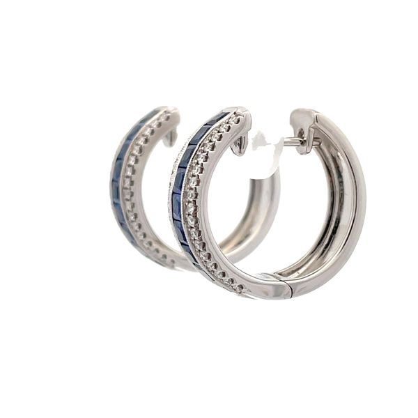 Estate - Simon G. Blue Sapphire and Diamond Earrings Image 2 Flora Gems Decatur, IL