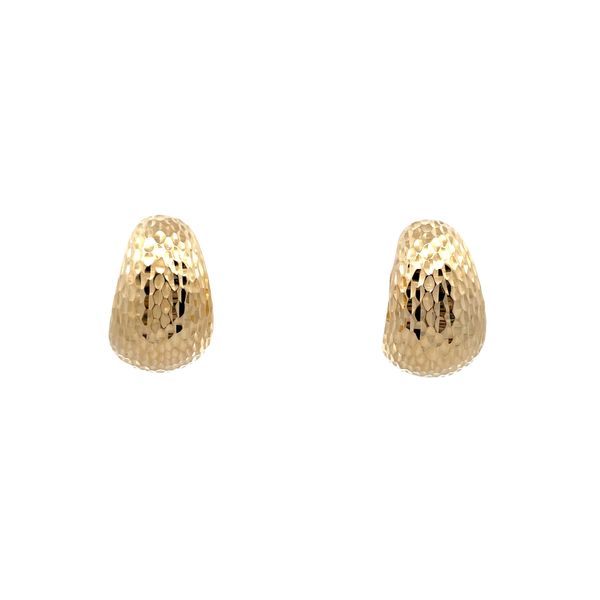 Estate - Yellow Gold Hoop Earrings Flora Gems Decatur, IL