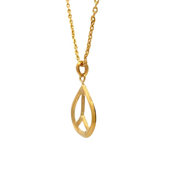 Estate - Gold Peace Sign Necklace Image 2 Flora Gems Decatur, IL