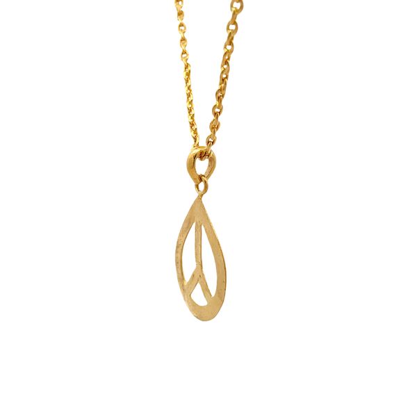 Estate - Gold Peace Sign Necklace Image 4 Flora Gems Decatur, IL