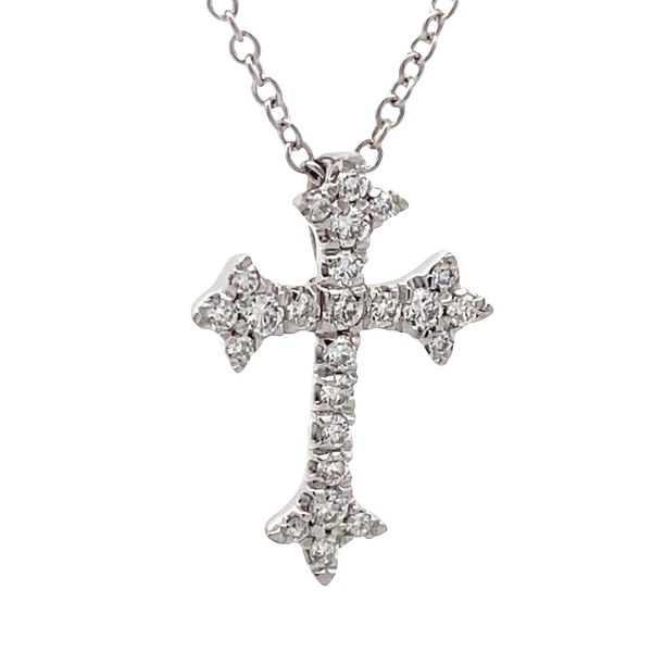 Estate - Lab Grown Diamond Cross Necklace Flora Gems Decatur, IL