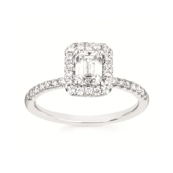 14 Karat White Gold Lab Grown Diamond Engagement Ring With Halo Forever Young Fine Jewelers St. George, UT