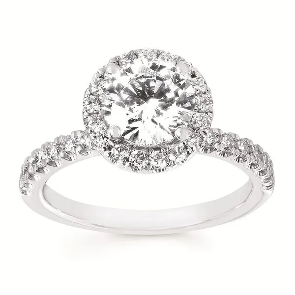 14 Karat White Gold Lab Grown Diamond Engagement Ring With Halo Forever Young Fine Jewelers St. George, UT