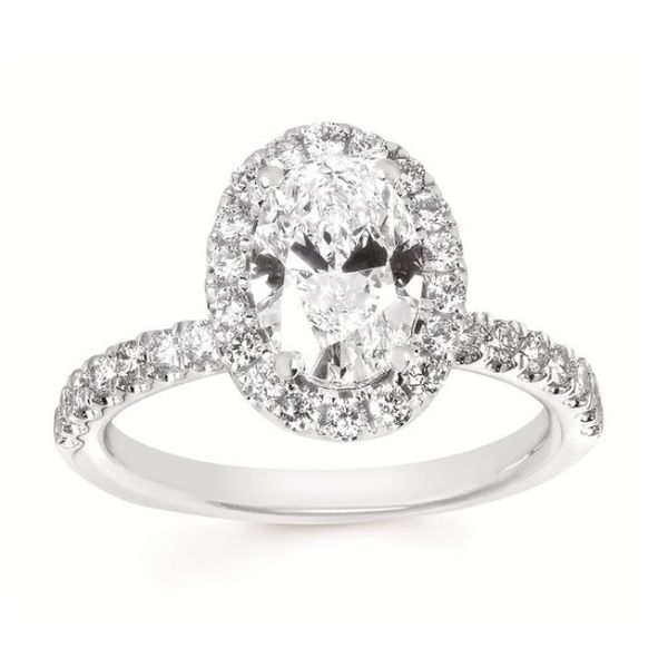 14 Karat White Gold Lab Grown Diamond Engagement Ring With Halo Forever Young Fine Jewelers St. George, UT