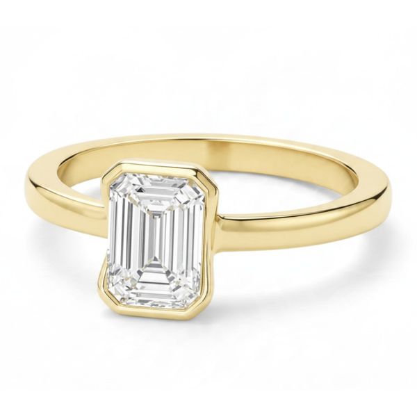 14 Karat Yellow Gold Semi-Bezel Diamond Engagement Ring Image 2 Forever Young Fine Jewelers St. George, UT