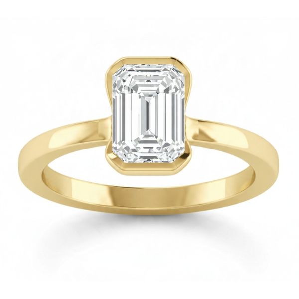 14 Karat Yellow Gold Semi-Bezel Diamond Engagement Ring Forever Young Fine Jewelers St. George, UT