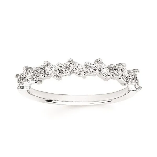 14 Karat White Gold Alternating Design Diamond Wedding Ring Forever Young Fine Jewelers St. George, UT
